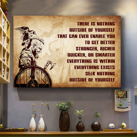Viking Poster Canvas There Is Nothing Outside Of Yourself Best Gift With Motivation Quotes