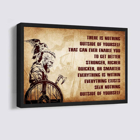 Viking Poster Canvas There Is Nothing Outside Of Yourself Best Gift With Motivation Quotes