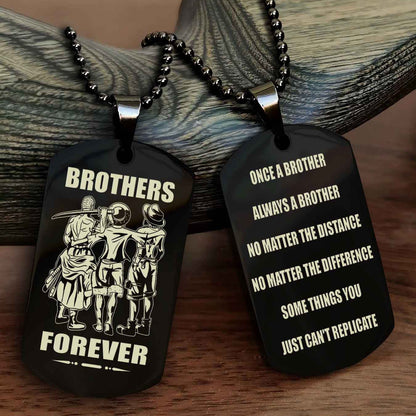 Cowboy Customizable engraved dog tag double sided gift from brother - Brother Forever Once A Brother Always A Brother
