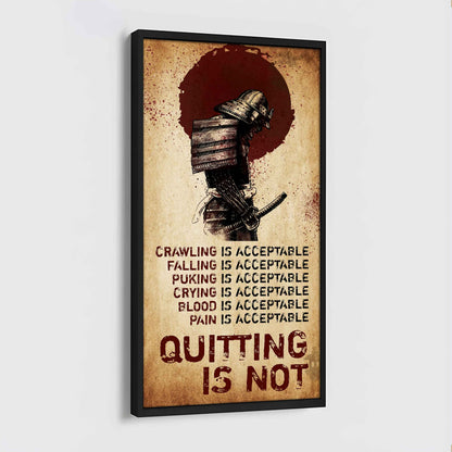 Warrior Quiting Is Not Poster Canvas Motivation Canvas Gift For You
