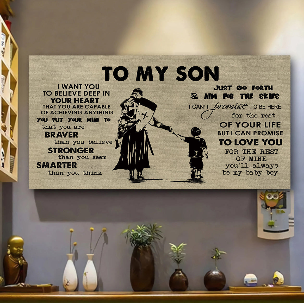 BASEBALL TO MY SON- I WANT YOU TO BELIEVE- CANVAS POSTER