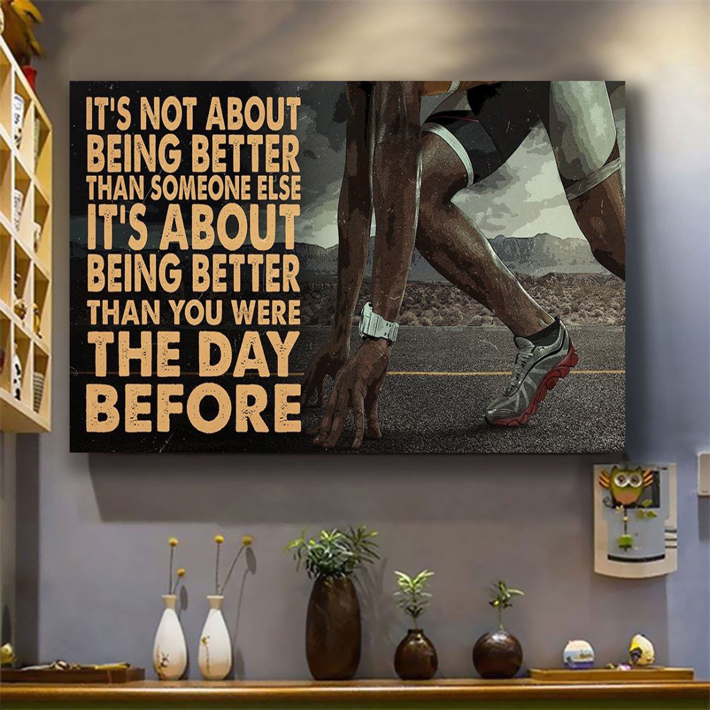 Hockey customizable poster canvas - It is not about better than someone else, It is about being better than you were the day before