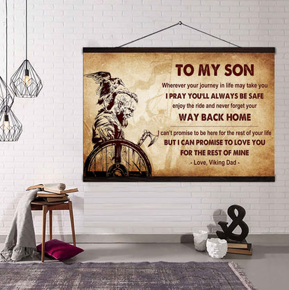Viking Poster Canvas Your Way Back Home From Dad To Son Gift For Your Son
