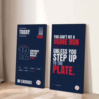 Sport Poster Again Again Again Motivation Quotes - 2 Piece Canvas Wall Art