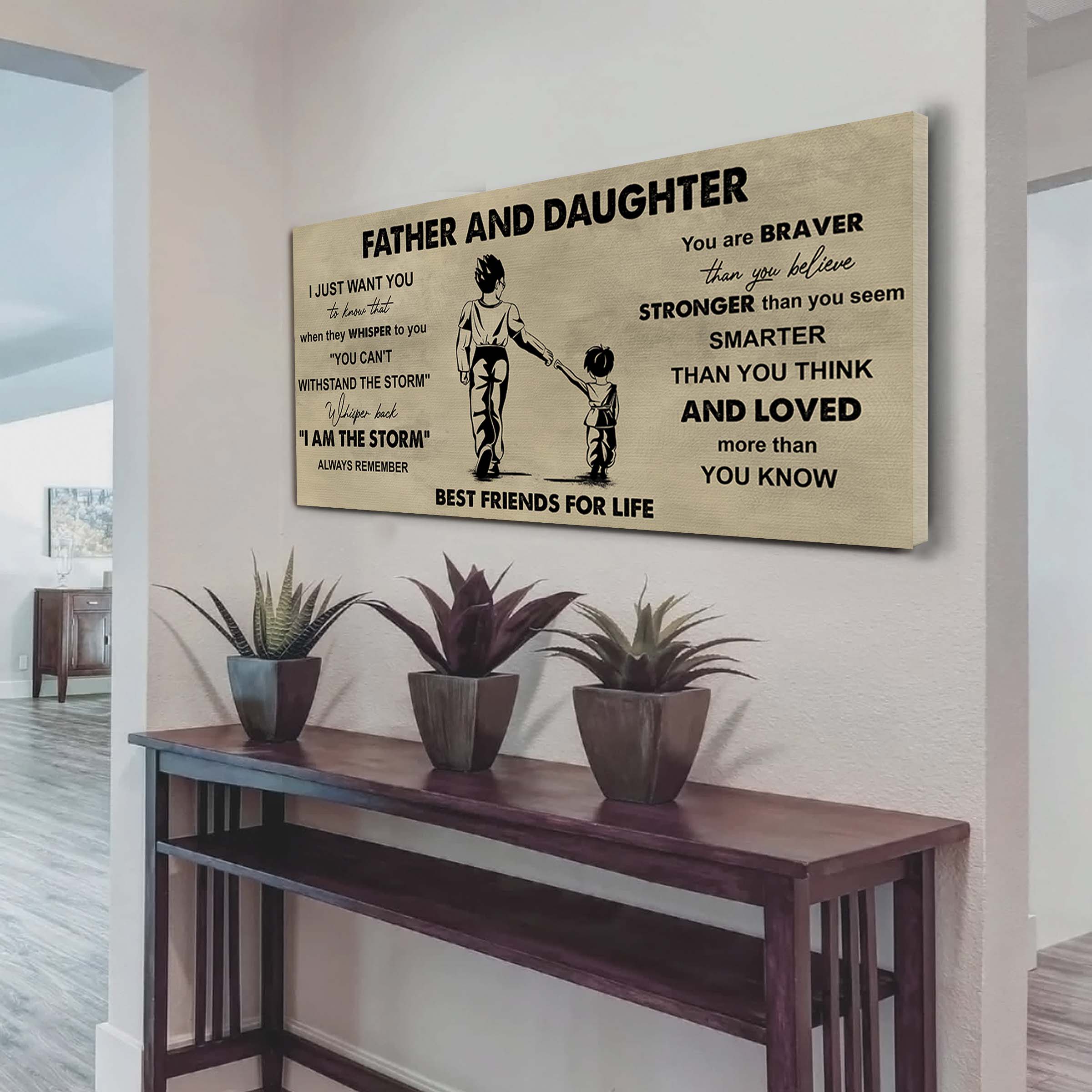 DRB Father And Daughter Best Friends For Life - I Am The Storm Poster Canvas Gift For Daughter From Father-Photo Upload