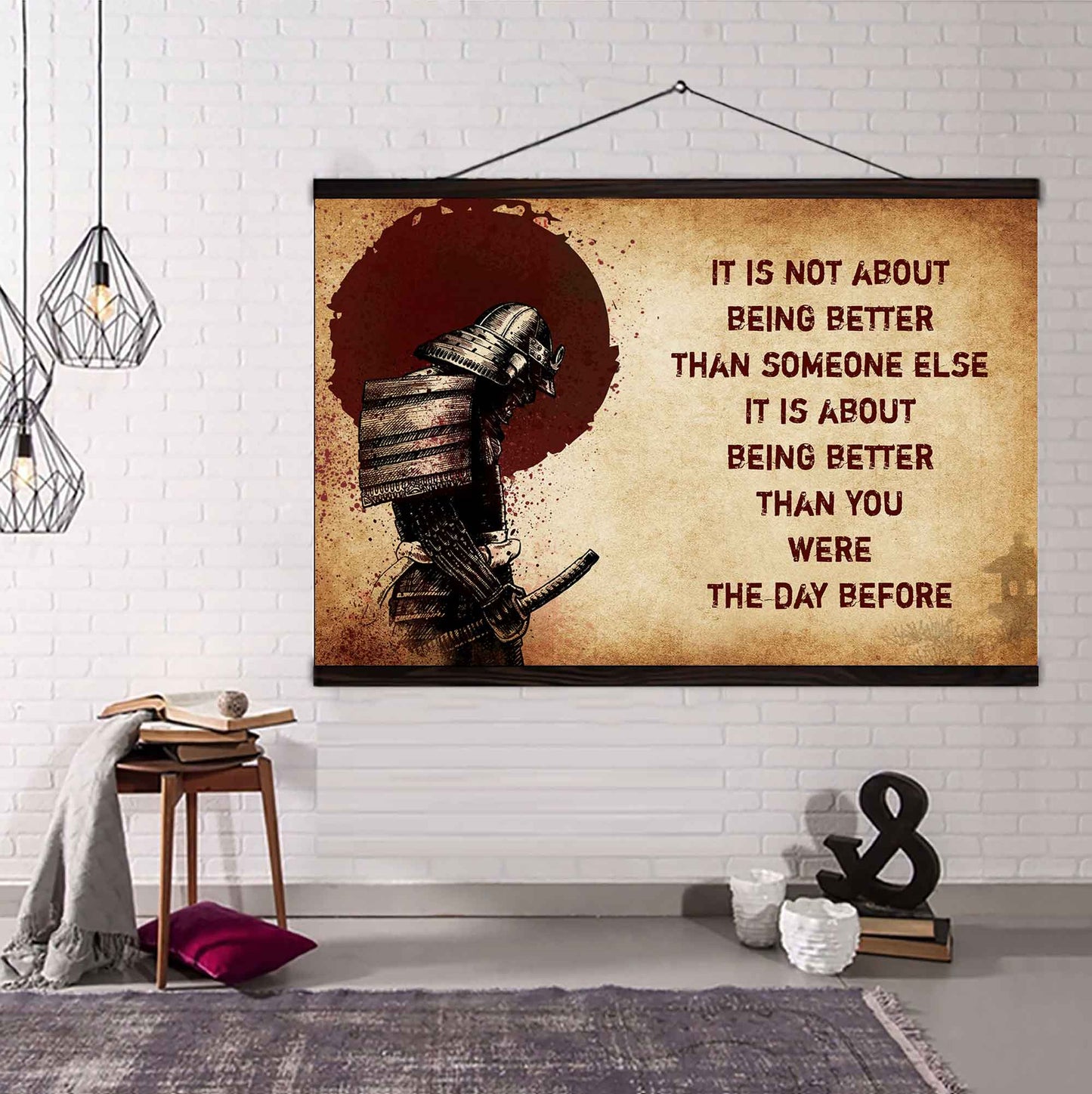 Viking Poster Canvas It's Not About Being Better Than Someone Else Best Gifts Motivation Quotes