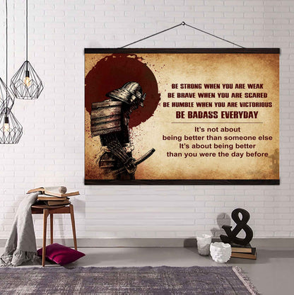 New Version Warrior Poster Canvas Be Strong When You Are Weak Be Badass Everyday-Motivational Quotes