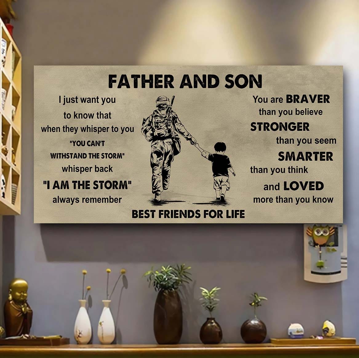 Ver 2 GH Father And Daughter Best Friends For Life - I Am The Storm Poster Canvas Gift For Daughter From Father