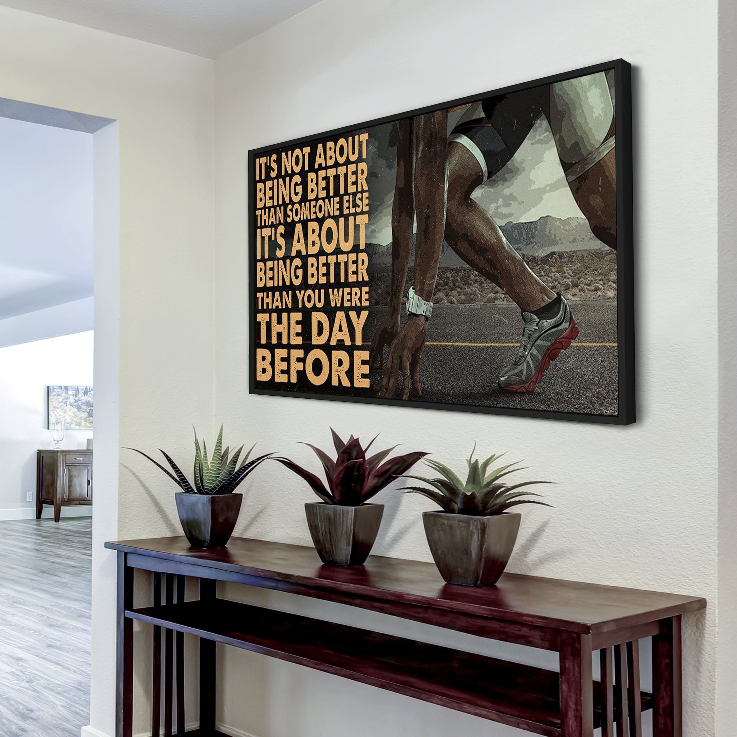 Fitness customizable poster canvas - It is not about better than someone else, It is about being better than you were the day before