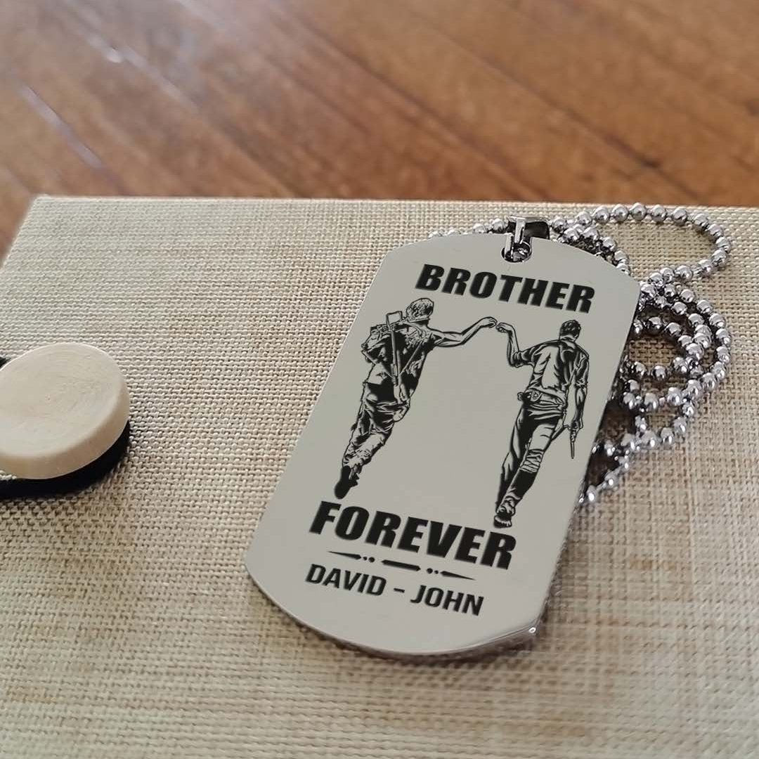 Samurai Customizable engraved black dog tag double sided gift from brother, brother forever