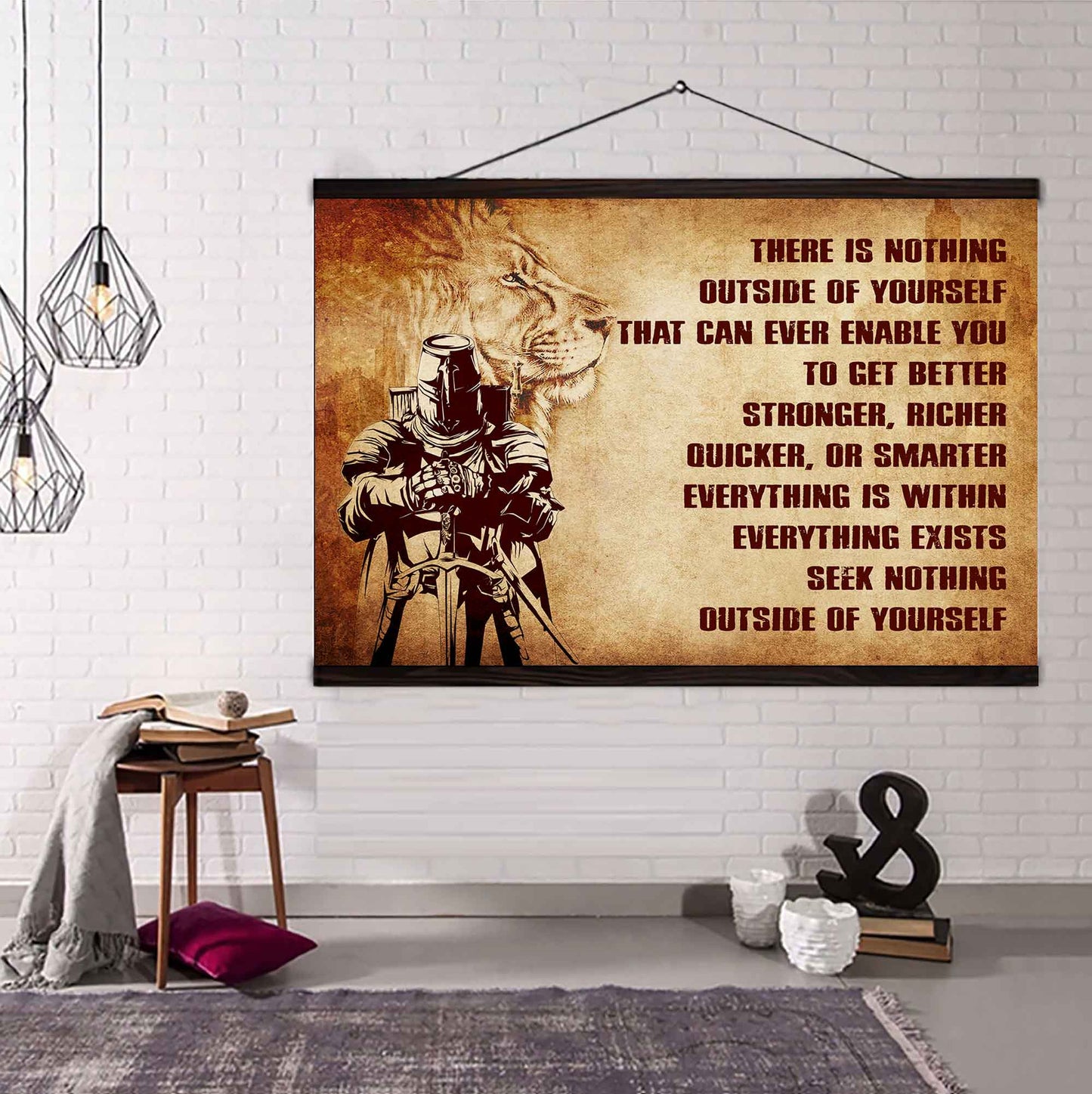 Viking Poster Canvas There Is Nothing Outside Of Yourself Best Gift With Motivation Quotes