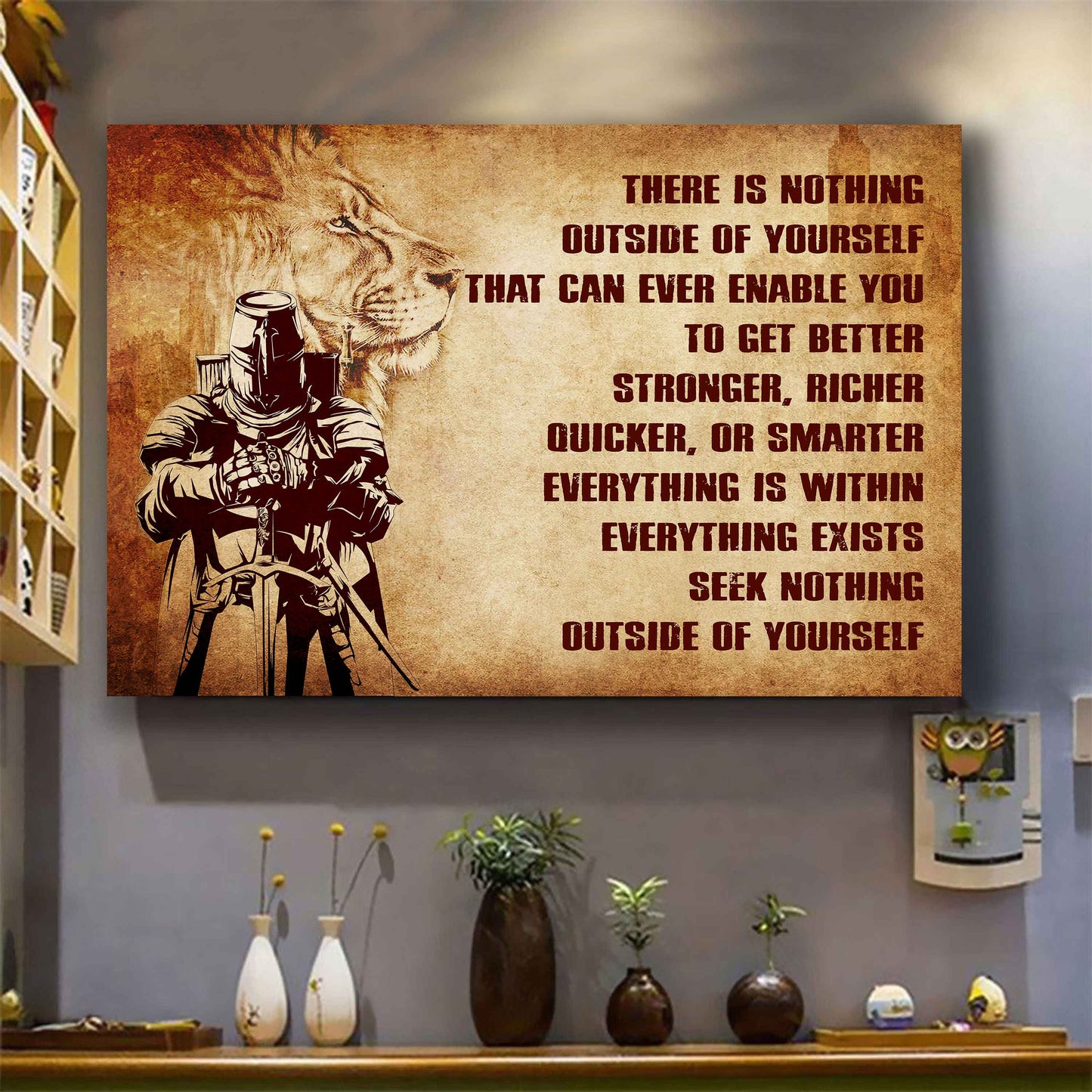 Viking Poster Canvas There Is Nothing Outside Of Yourself Best Gift With Motivation Quotes