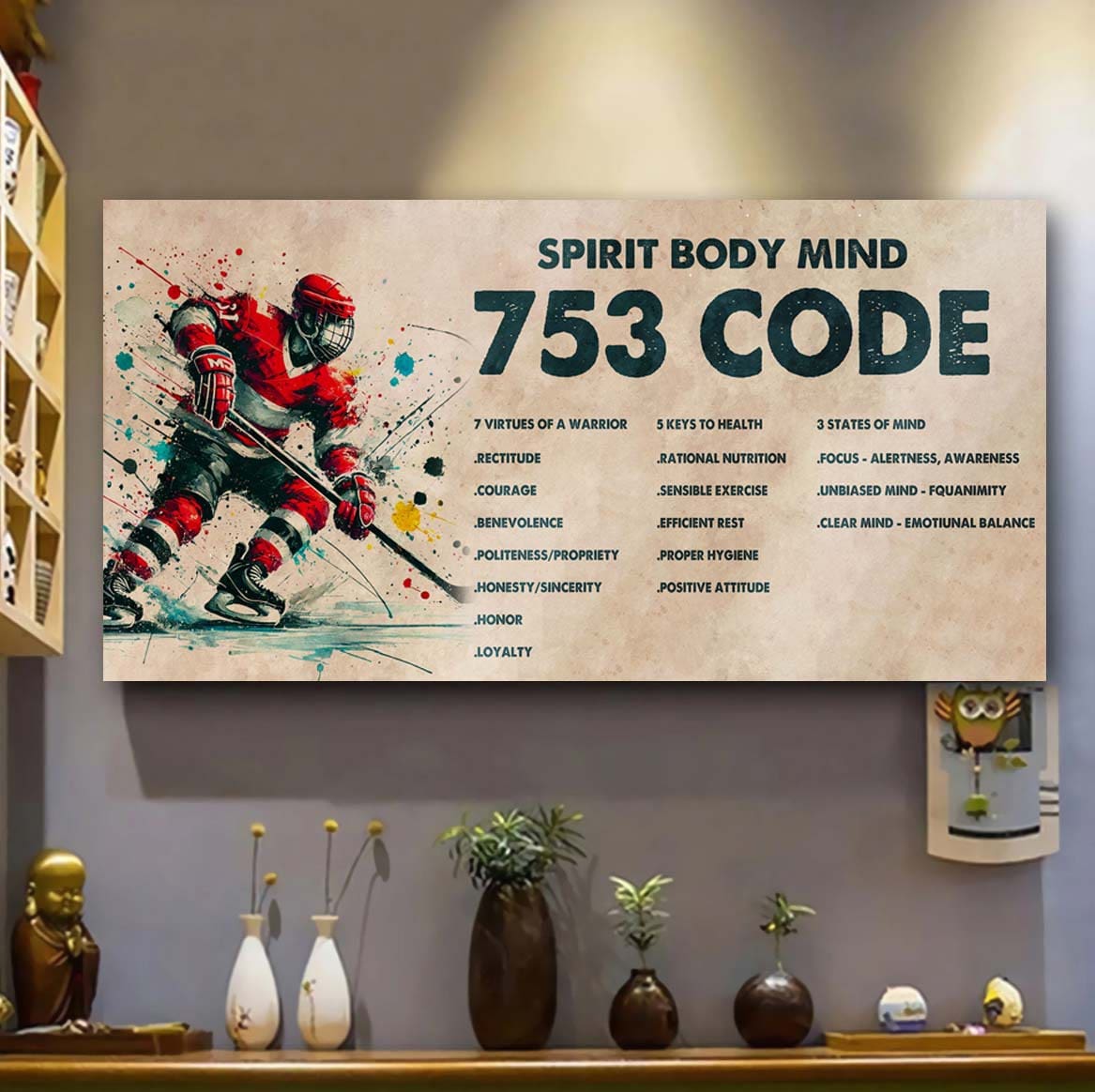 Water Color Basketball Poster Canvas 7 5 3 Code Motivation Quotes