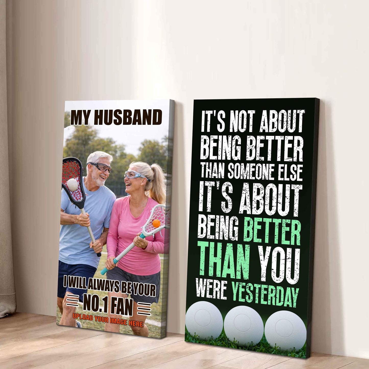 To My Husband Canvas I Am Your No 1 Fan - 2 Piece Canvas Wall Art - It's About Being Better Than You Were Yesterday
