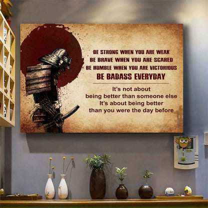 New Version Warrior Poster Canvas Be Strong When You Are Weak Be Badass Everyday-Motivational Quotes