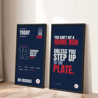 Sport Poster Again Again Again Motivation Quotes - 2 Piece Canvas Wall Art