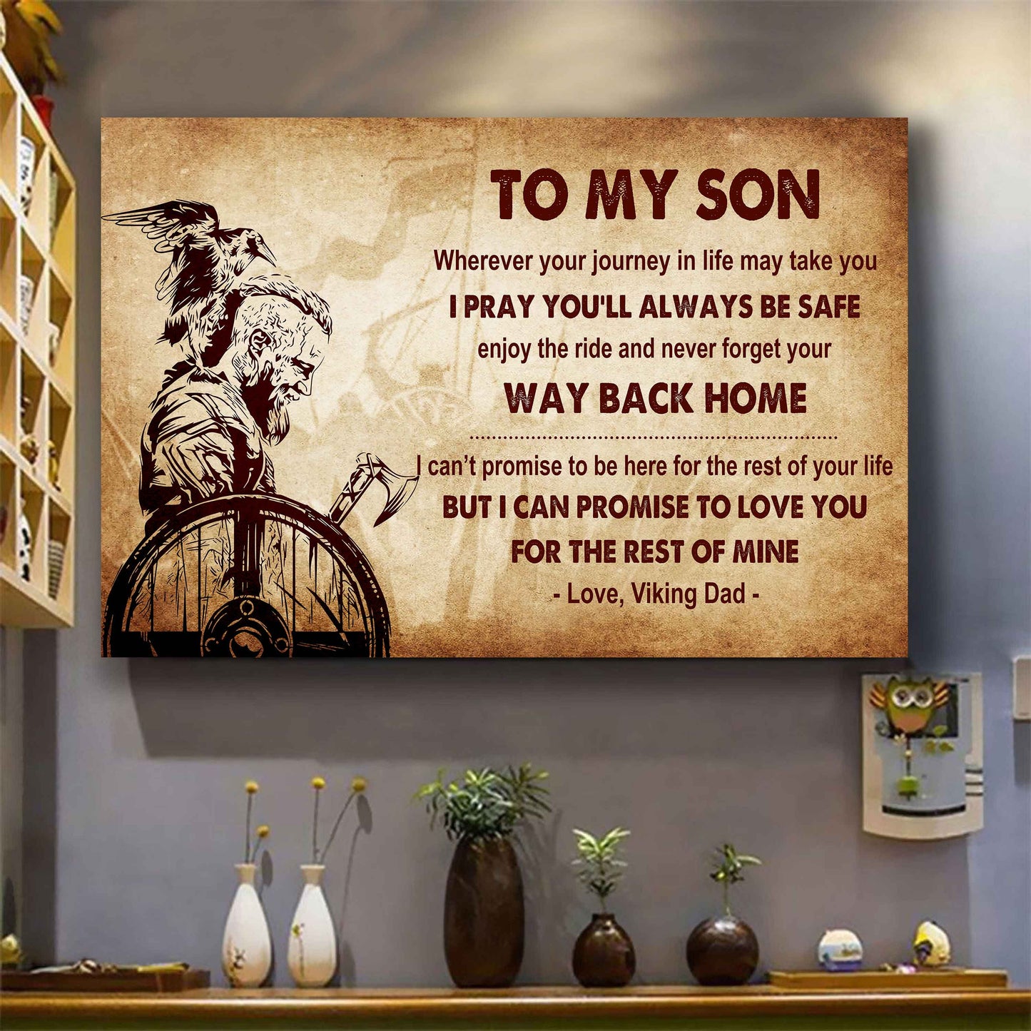 Viking Poster Canvas Your Way Back Home From Dad To Son Gift For Your Son