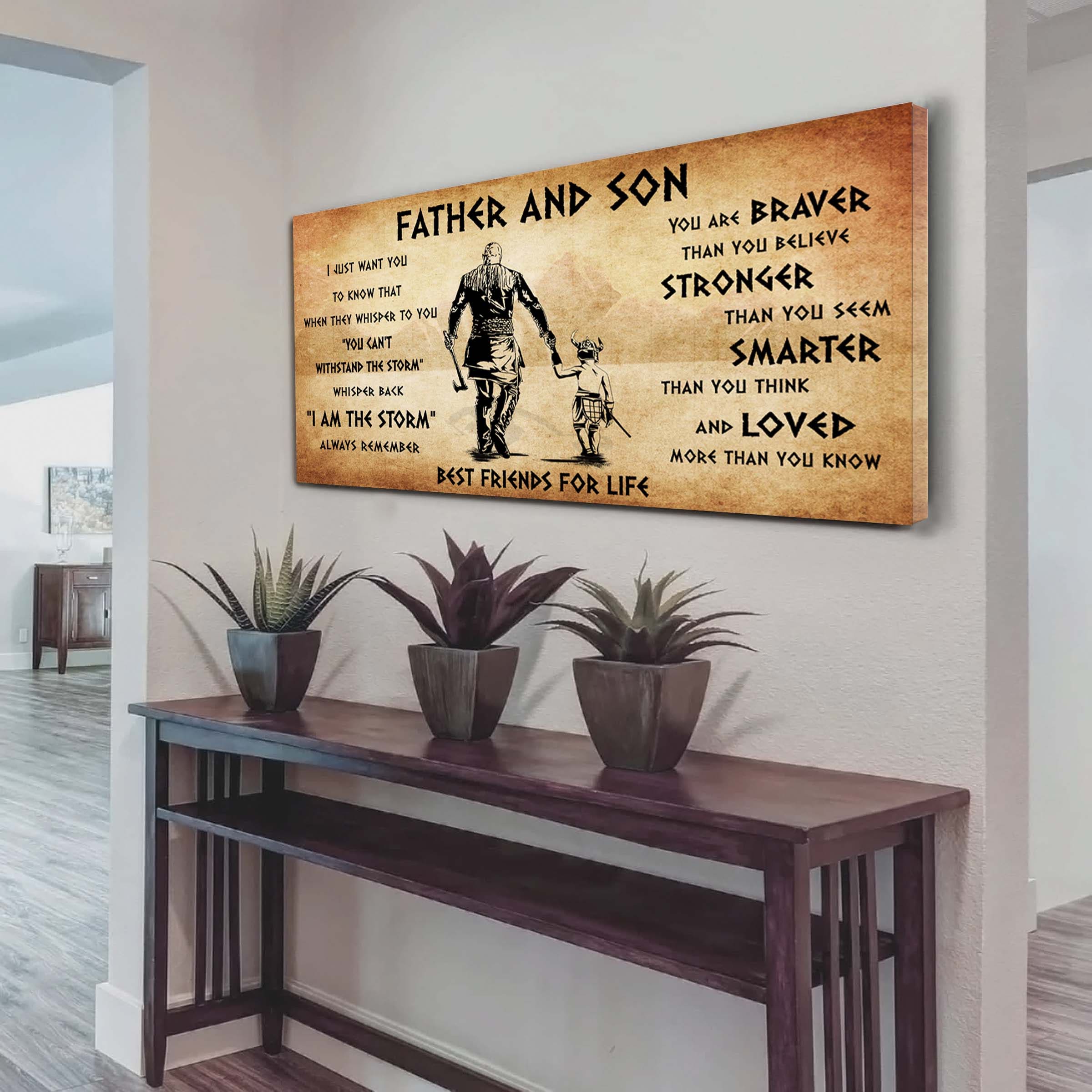 Vikings Father And Son Best Friends For Life - I Am The Storm Poster Canvas Gift For Son From Father