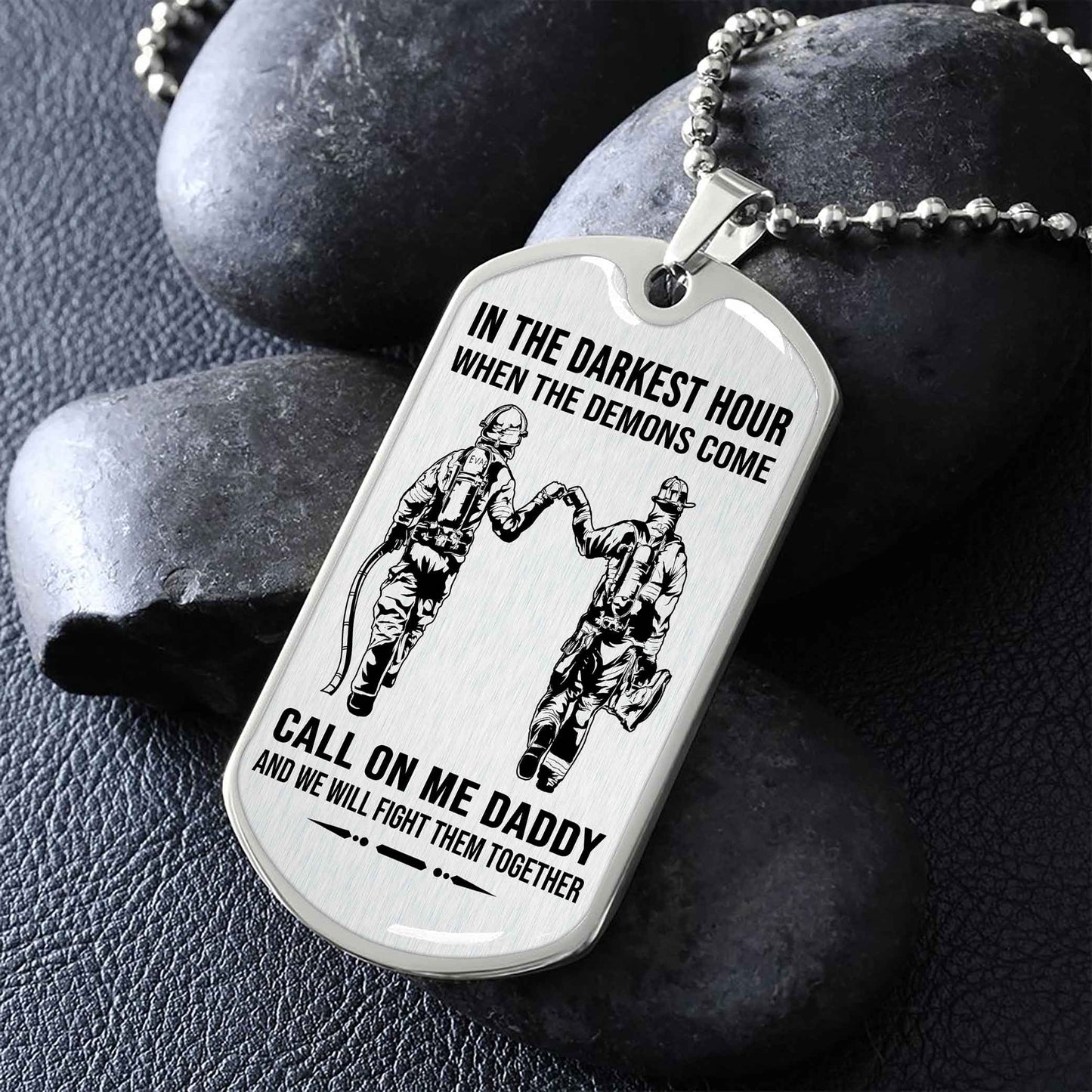 DRB PC Military Chain Silver Plated 18K Gold Plated Call On Me Daddy Gift For Your Dad