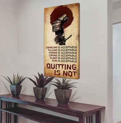 Warrior Quiting Is Not Poster Canvas Motivation Canvas Gift For You
