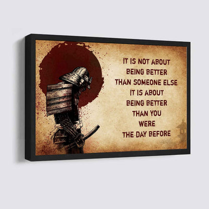 DRB Poster Canvas It's Not About Being Better Than Someone Else Best Gifts Motivation Quotes