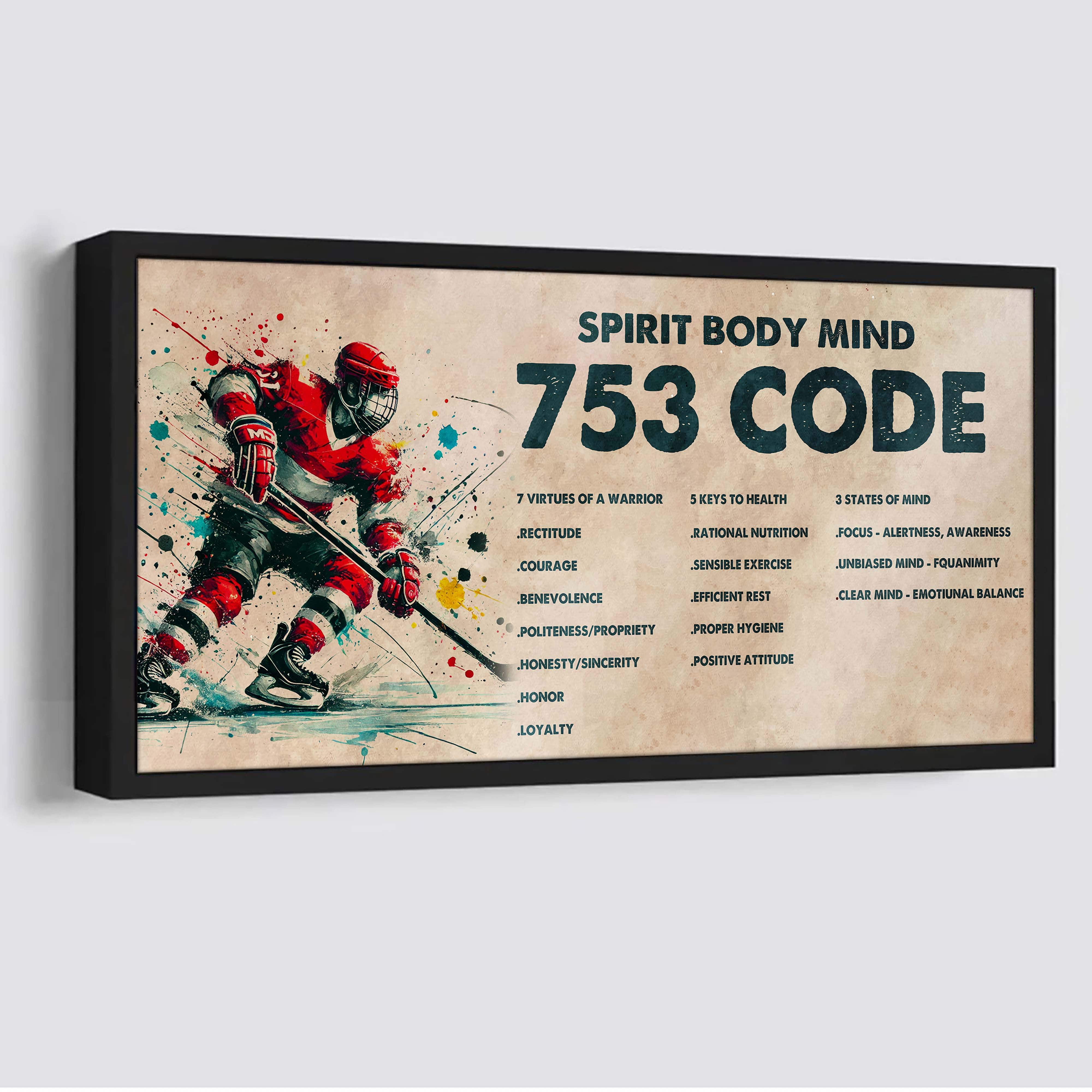 Water Color American Football Poster Canvas 7 5 3 Code Motivation Quotes