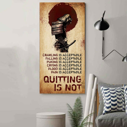 Warrior Quiting Is Not Poster Canvas Motivation Canvas Gift For You