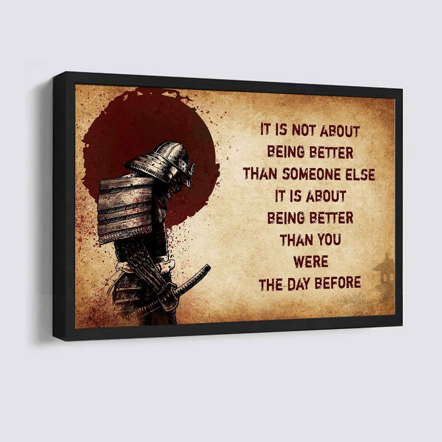 Viking Poster Canvas It's Not About Being Better Than Someone Else Best Gifts Motivation Quotes