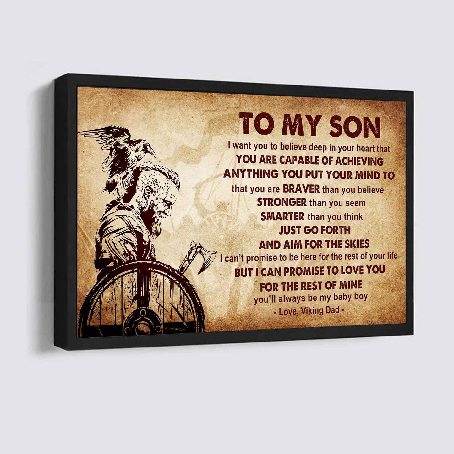 Spartan Poster Canvas Just Go Forth And Aim For The Skies From Dad To Son Gift For Your Son
