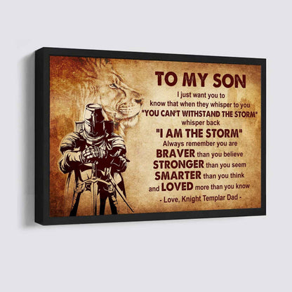 Spartan Poster Canvas Whisper Back I'm The Storm From Dad To Son Gift For Your Son