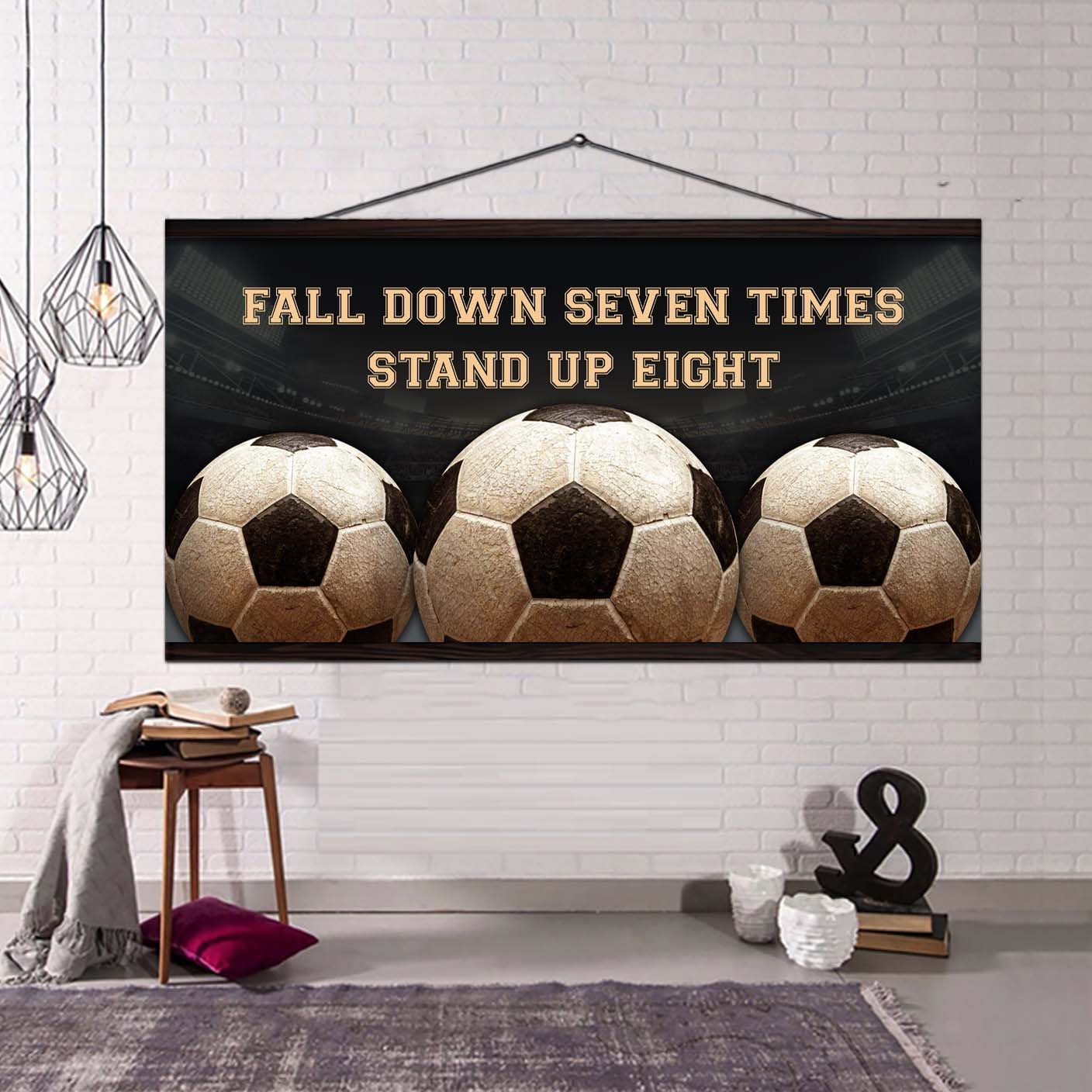 Golf poster canvas fall down seven times stand up eight