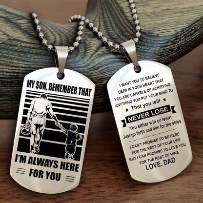 Viking Personalized Double Sided Dog Tag My Son Remember That I Will Always Here You Will Never Lose You Either Win Or Learn