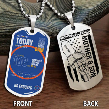 Personalized Double Side Graphic Dog Tag Mom And Son Remember Who You Wanted To Be