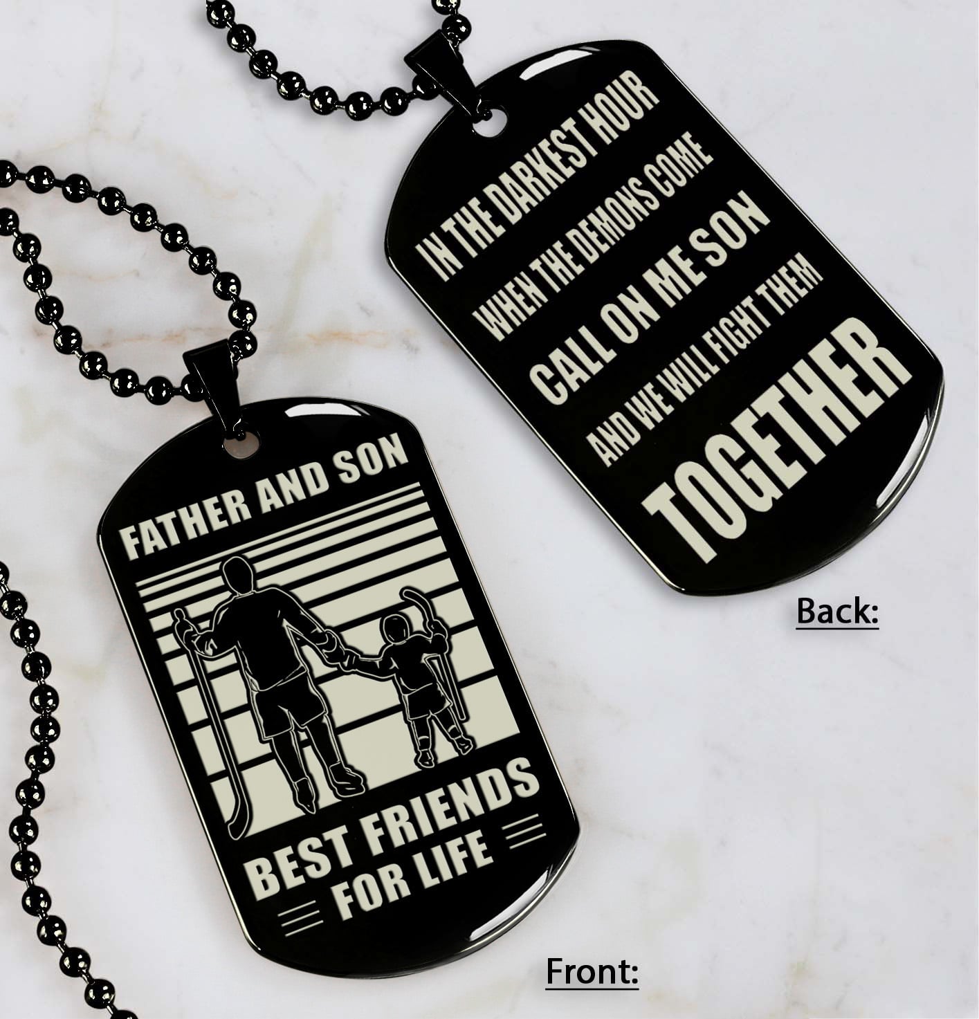 Samurai Personalized Double Sided Dog Tag Call On Me Son And We Will Fight Them Together Gifts For Your Son From Dad