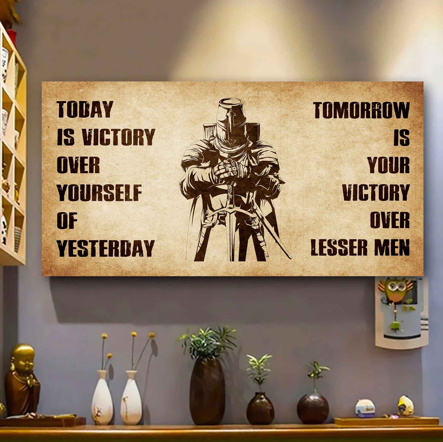Personalized Spartan Poster Canvas - Today Is Victory Over Yourself Of Yesterday Tomorrow Is Your Victory Over Lesser Men