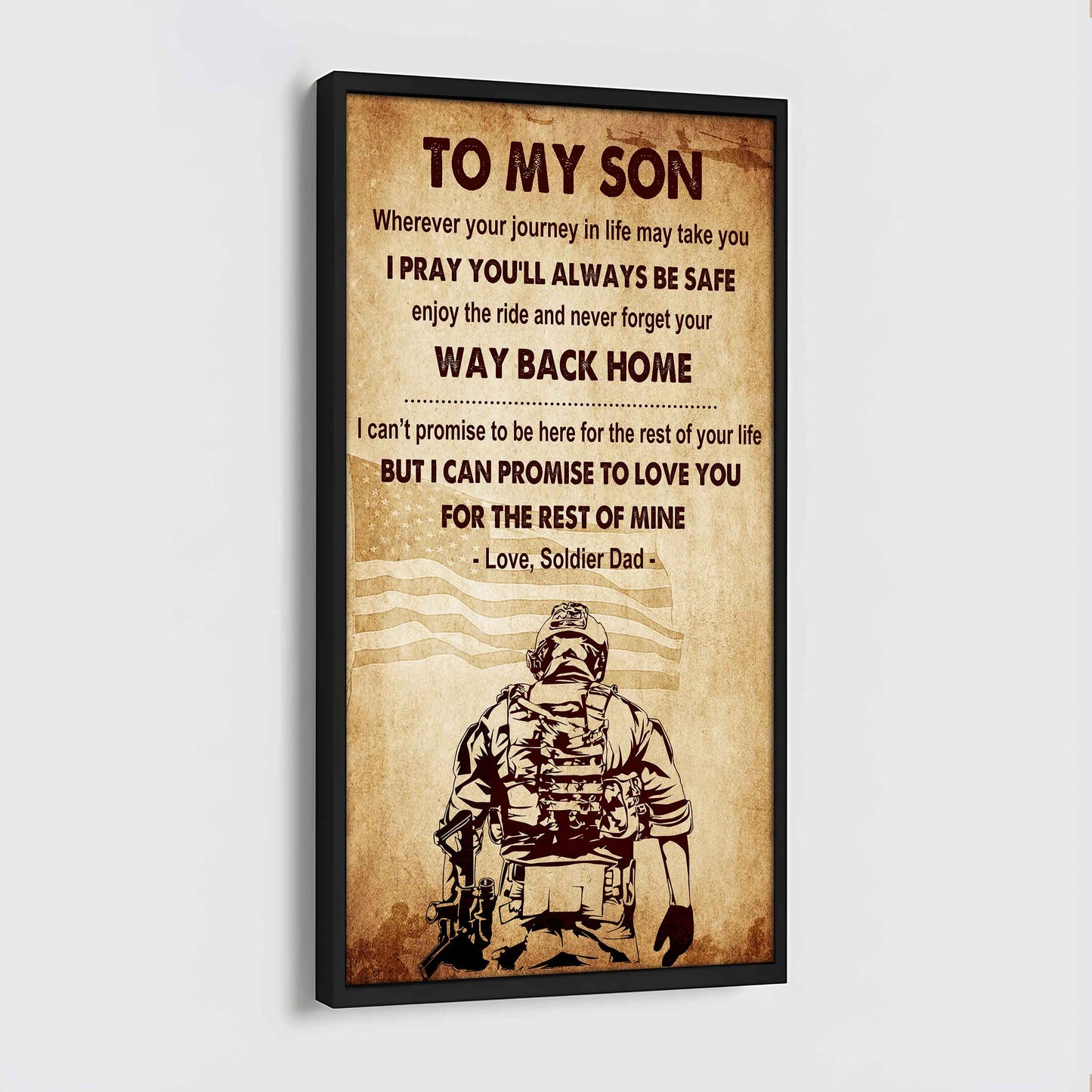 Warrior To My Son Never Forget Your Way Back Home Poster Canvas Motivation Canvas Gift For Your Son