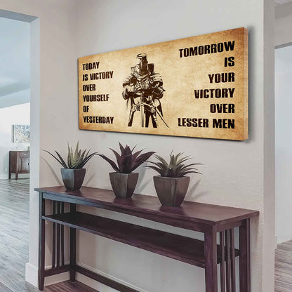 Personalized Spartan Poster Canvas - Today Is Victory Over Yourself Of Yesterday Tomorrow Is Your Victory Over Lesser Men