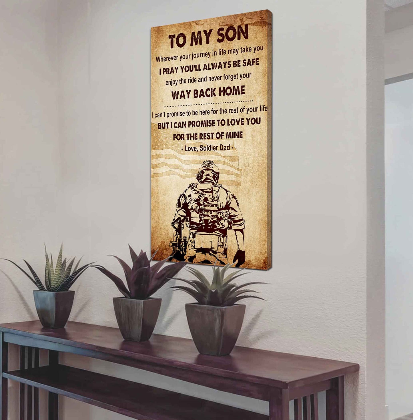 Warrior To My Son Never Forget Your Way Back Home Poster Canvas Motivation Canvas Gift For Your Son