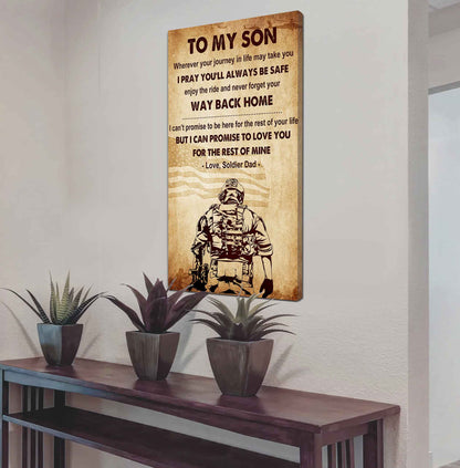 Warrior To My Son Never Forget Your Way Back Home Poster Canvas Motivation Canvas Gift For Your Son