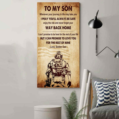 Warrior To My Son Never Forget Your Way Back Home Poster Canvas Motivation Canvas Gift For Your Son