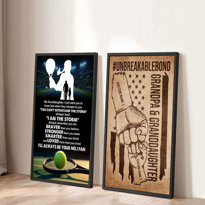 Grandpa And Granddaughter UnBreakable Bond - 2 Piece Canvas Wall Art - Whisper Back I'm The Storm