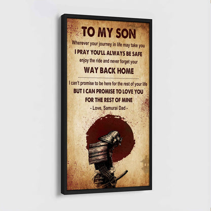 Warrior To My Son Never Forget Your Way Back Home Poster Canvas Motivation Canvas Gift For Your Son