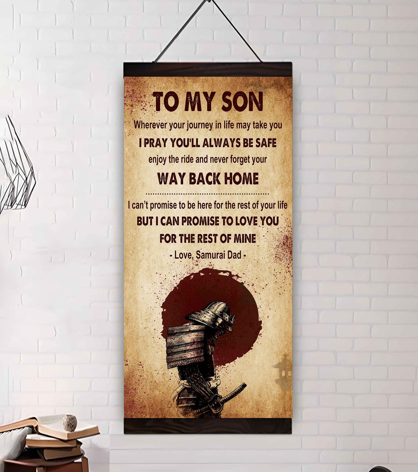 Warrior To My Son Never Forget Your Way Back Home Poster Canvas Motivation Canvas Gift For Your Son