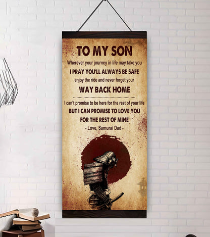 Warrior To My Son Never Forget Your Way Back Home Poster Canvas Motivation Canvas Gift For Your Son