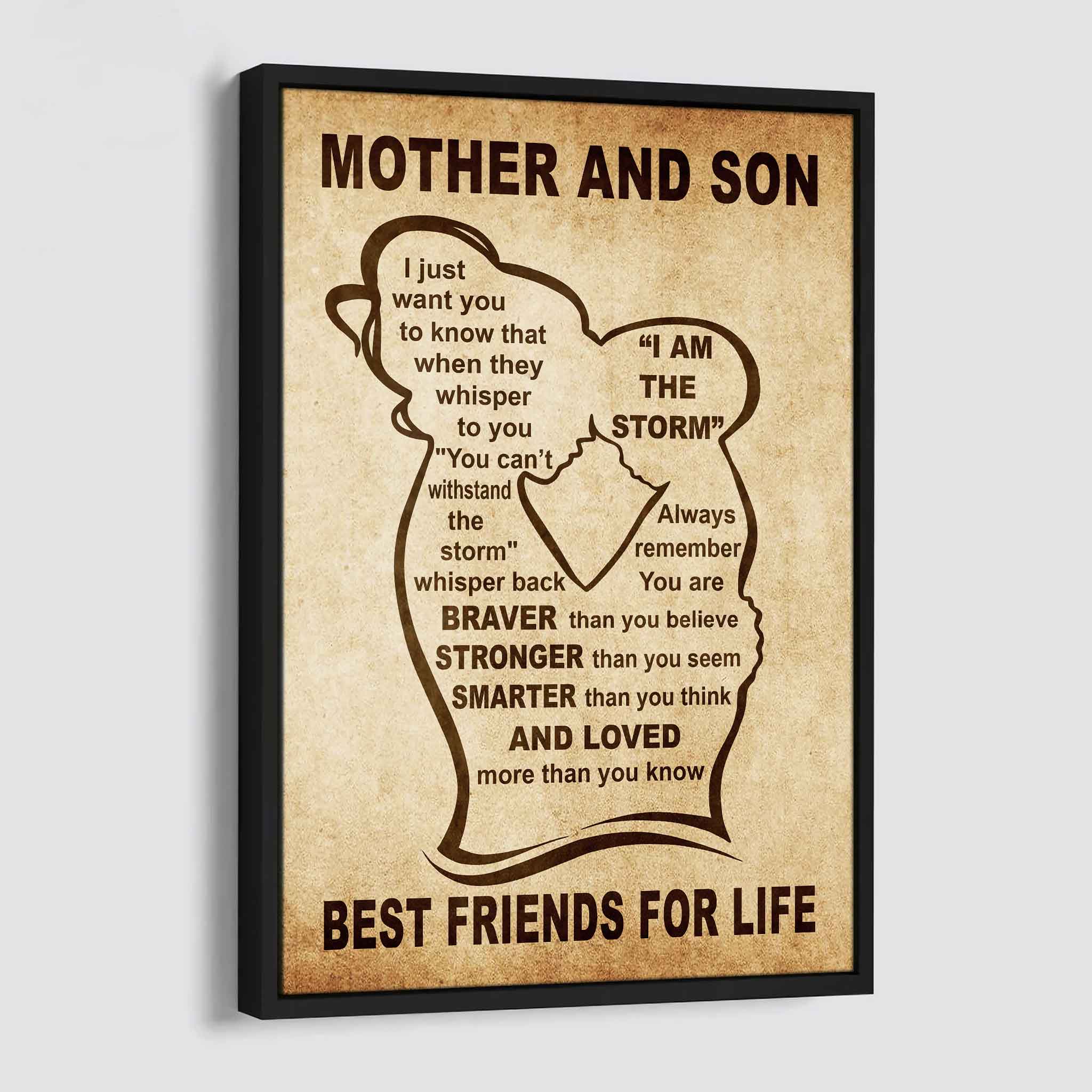 Personalized Family Poster Canvas Mother And Son Best Friend For Life Gift From Mom Gift For Your Son With Motivational Message