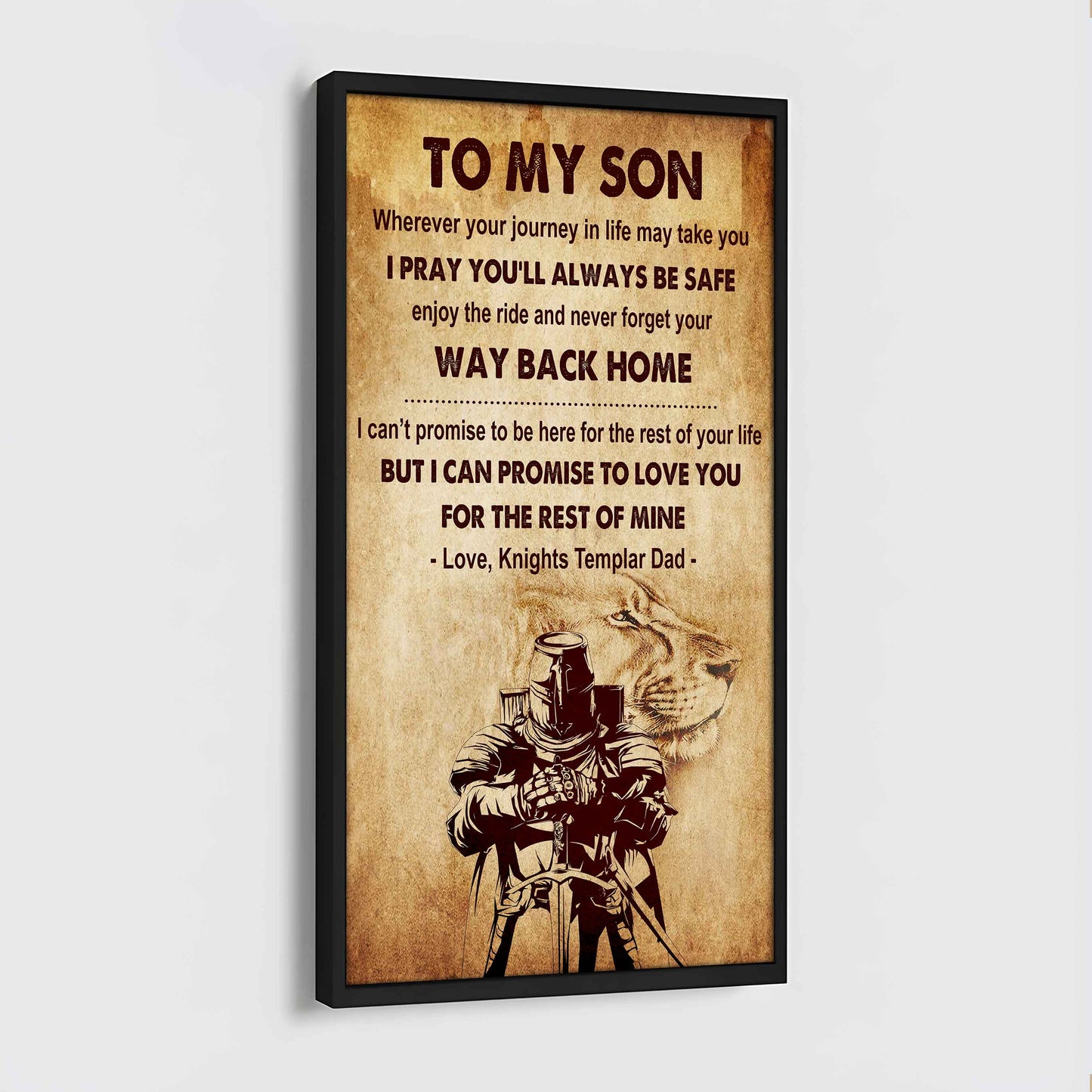 Warrior To My Son Never Forget Your Way Back Home Poster Canvas Motivation Canvas Gift For Your Son