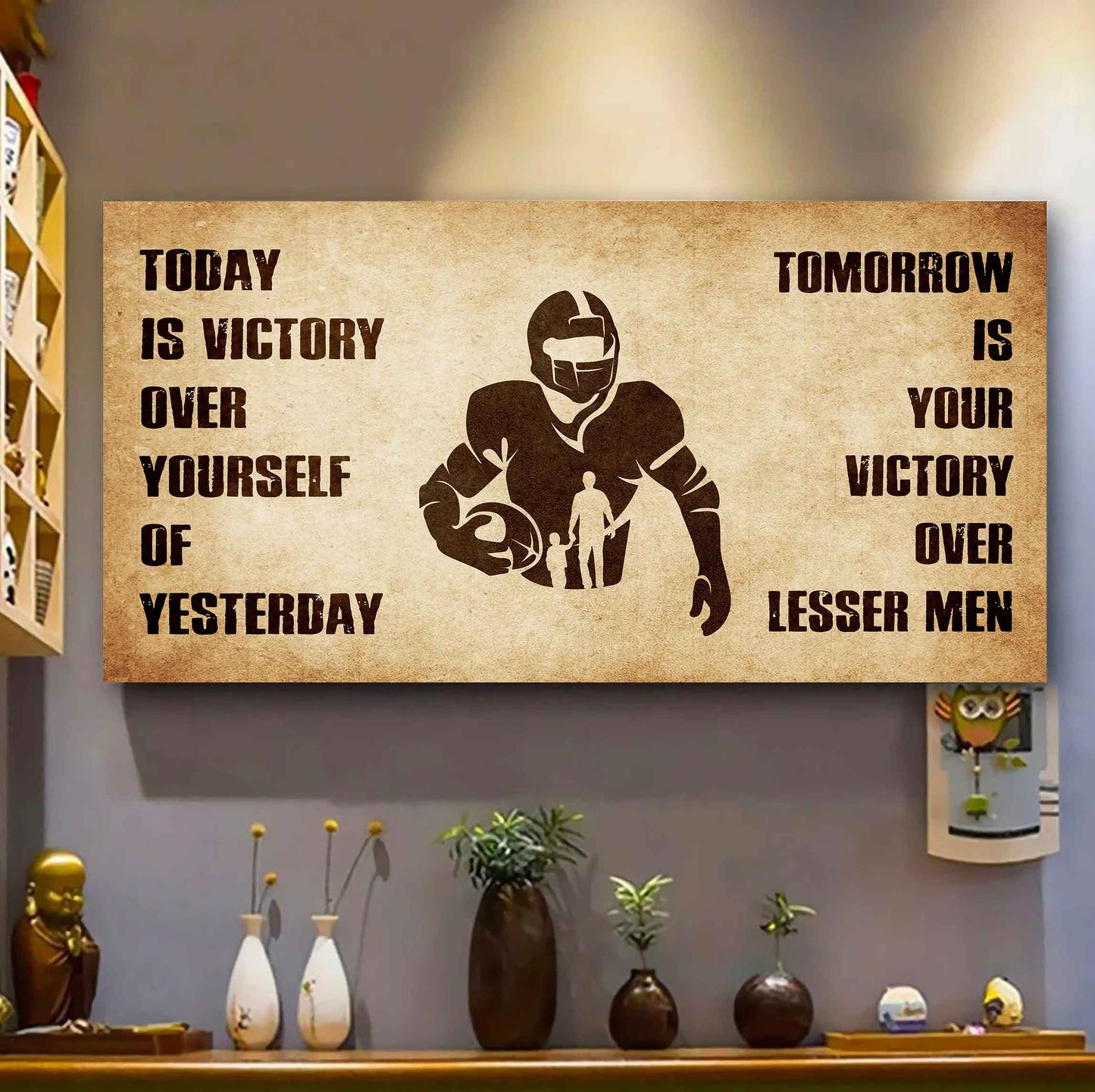 Personalized Spartan Poster Canvas - Today Is Victory Over Yourself Of Yesterday Tomorrow Is Your Victory Over Lesser Men