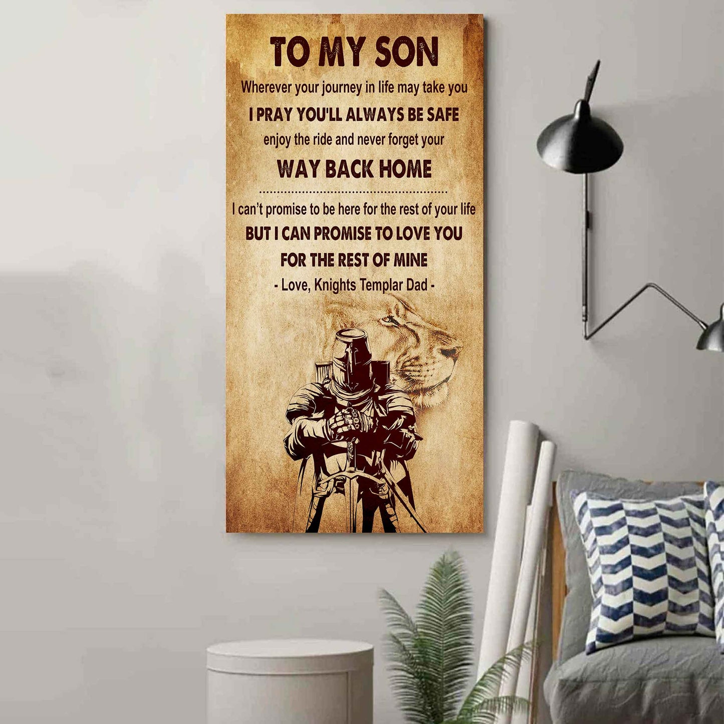 Warrior To My Son Never Forget Your Way Back Home Poster Canvas Motivation Canvas Gift For Your Son