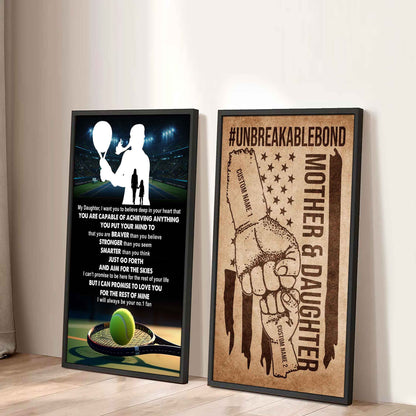 Mother And Daughter UnBreakable Bond - 2 Piece Canvas Wall Art - That You Are Braver Than You Believe And Loved More Than You Know