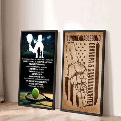 Grandpa And Granddaughter UnBreakable Bond - 2 Piece Canvas Wall Art - That You Are Braver Than You Believe And Loved More Than You Know